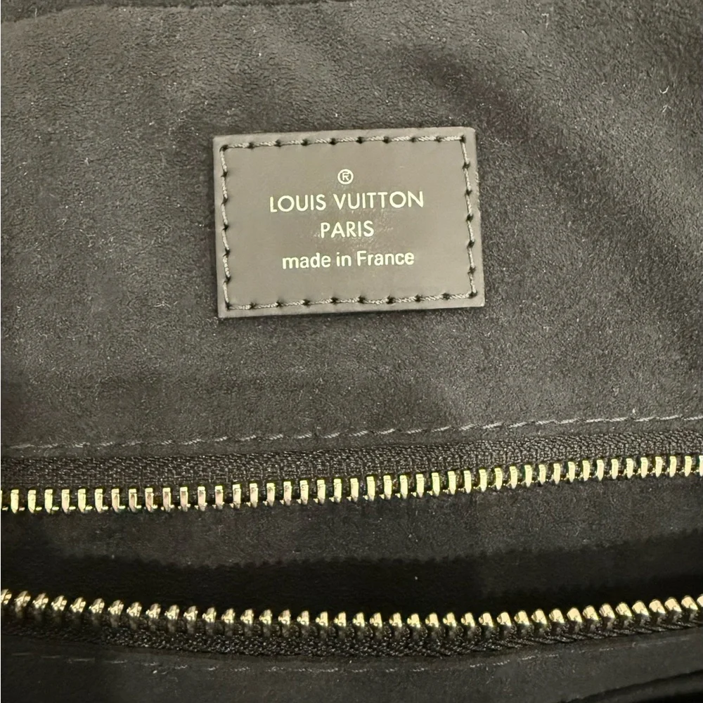 Louis Vuitton Navy Checkered Briefcase/laptop Bag